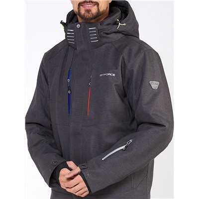 Мужская зимняя горнолыжная куртка темно-серого цвета 1947TС