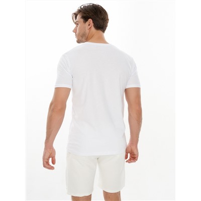 Мужские футболки с принтом белого цвета 22013Bl