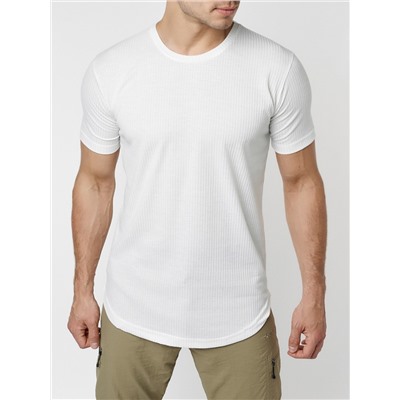 Мужская футболка однотонная белого цвета 221487Bl