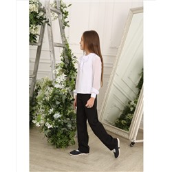 Широкие чёрные брюки для девочки. 85051-ДШ21