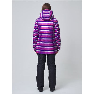 Женская зимняя горнолыжная куртка темно-фиолетового цвета 1937TF