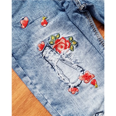 Джинсы с вышивкой “Розы” (58423)