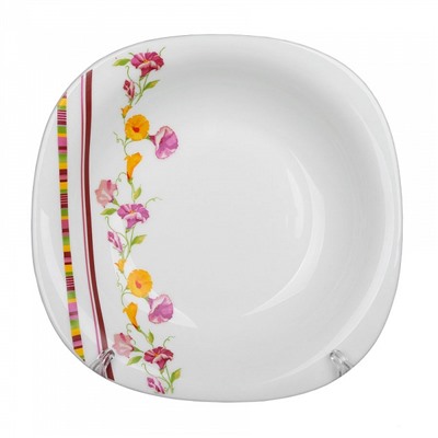 Тарелка суповая квадратная 0001Т2/22-SK "Полевые цветы" min=6штук