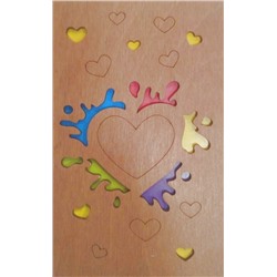 ОТК0031 Стильная деревянная открытка "Сердце"