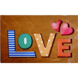 ОТК0056 Стильная деревянная открытка "LOVE"