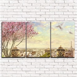 Модульная картина Парижский балкон 2 3-1