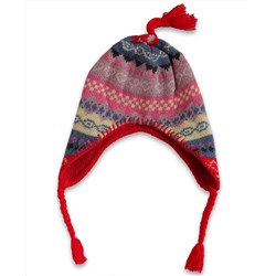 Жаккардовая зимняя женская шапка утепленная флисом - мягкая и теплая подойдет для активного отдыха на свежем воздухе №5015