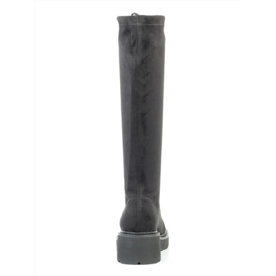 M05 BLACK Ботинки демисезонные женские высокие (натуральная кожа, велюр, байка) размер 36