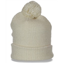 Белоснежная брендовая женская шапка спортивной формы Neff с отворотом практичная и удобная  №4422