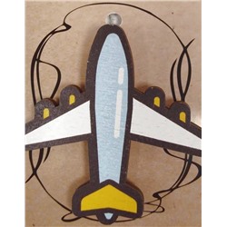 ЗН0010 Стильный деревянный значок "Самолет"