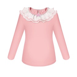 Розовый школьный джемпер (блузка) для девочки 72905-ДШ20