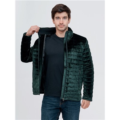 Куртка велюровая классическая Valianly темно-зеленого цвета 93352TZ