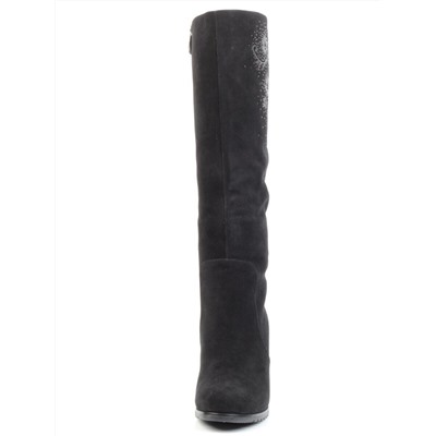 L051Q-D1-Y760F BLACK Сапоги женские (натуральная замша, натуральный мех (евромех)) размер 38