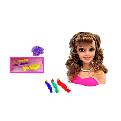 Бюст куклы для создания причесок с набором парикмахера 21-4391
