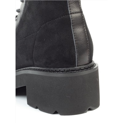M03 BLACK Ботинки демисезонные женские (натуральная кожа, велюр, байка) размер 37