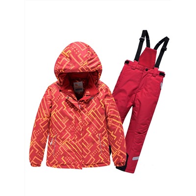 Детский зимний костюм горнолыжный персикового цвета 9014P