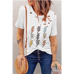 White Lightning Blot Print Holes T-shirt