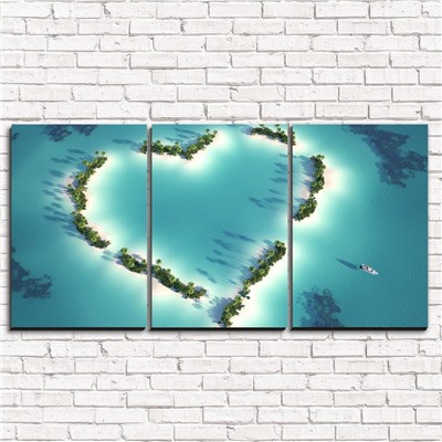 Модульная картина Остров сердце 3-1