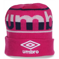 Великолепная брендовая женская шапка Umbro с отворотом модная удобная спортивная модель  №4560
