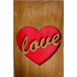 ОТК0069 Стильная деревянная открытка "LOVE"