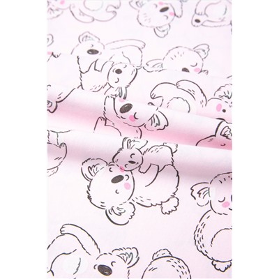 Пеленка для девочки Crockid К 8512 забавные коалы на нежно-розовом