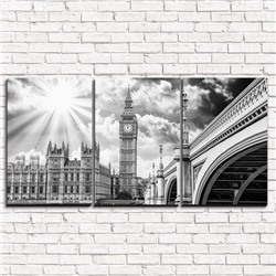 Модульная картина Лондон черно-белый 3-1