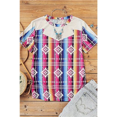 Aztec Serape Print T Shirt