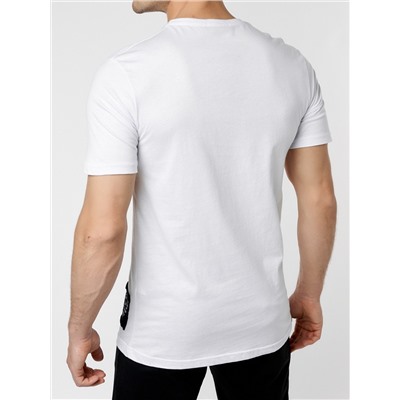 Мужская футболка с надписью белого цвета 221109Bl