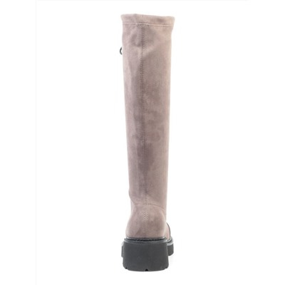 M06 GREY Ботинки демисезонные женские высокие (натуральная кожа, велюр, байка) размер 37