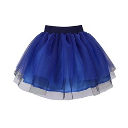 Нарядная синяя юбка из сетки для девочки 83625-ДН19