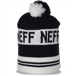 Черно-белая мужская шапка Neff в непринужденном стиле. Комфортная модель для спорта и не только №4050