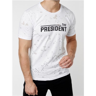 Мужская футболка с надпесью белого цвета 221038Bl