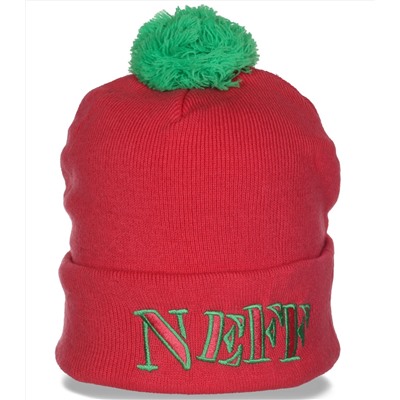 Кокетливая брендовая шапка спортивного фасона со стильной вышивкой от Neff ценителям качества  №4504