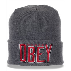 Модная шапка Obey для городских модниц и любительниц активного отдыха и спорта. 100% комфорт! №4781