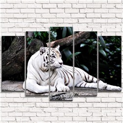 Модульная картина Белый тигр  5-1