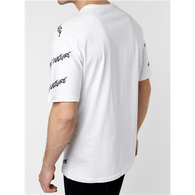 Мужская футболка с надписью белого цвета 221085Bl