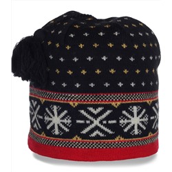 Зимняя теплая женская шапка утепленная флисом отличный выбор на каждый день  №3532