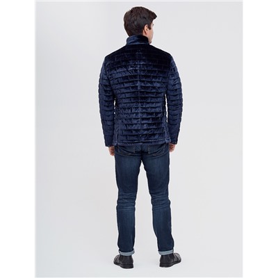 Куртка велюровая классическая Valianly темно-синего цвета 93351TS