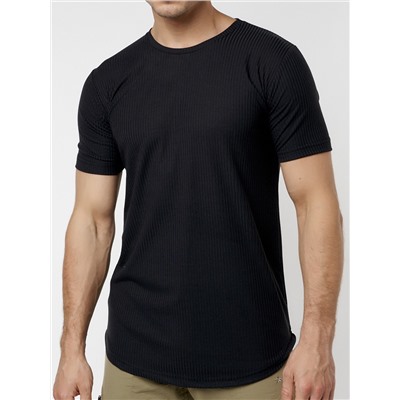 Мужская футболка однотонная черного цвета 221487Ch
