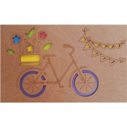 ОТК0024 Стильная деревянная открытка "Велосипед"