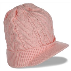 Нежная шапка-кепка для очаровательных девушек. Аккуратная вязаная модель - всегда в моде! №4729