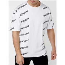 Мужская футболка с надписью белого цвета 221085Bl
