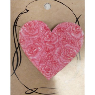 ЗН0065 Стильный деревянный значок "Розовое сердце"