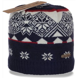 Замечательная жаккардовая женская зимняя шапка на флисе от бренда ArcticFox спортивным красоткам  №3475
