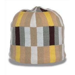 Новомодная зимняя шапка утепленная флисом стильная актуальная молодежная модель  №3459