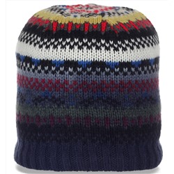 Несравненная жаккардовая женская зимняя шапка броского безукоризненного дизайна  №3579