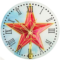 96013 Часы Кремлевская звезда стеклянные
