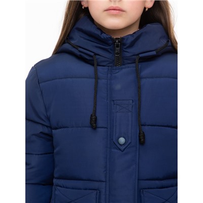 Пальто зимнее для девочки Надя 151904 синий DISVEYA