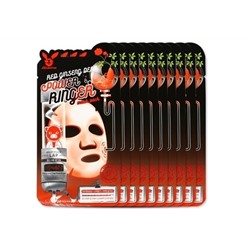 Регенерирующая тканевая маска для лица с экстрактом красного женьшеня [ELIZAVECCA] Red Ginseng Deep Power Ringer Mask Pack 10шт.