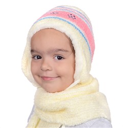 Комплект шапка шарф, детский 45615.13 (кремово-розовый)
